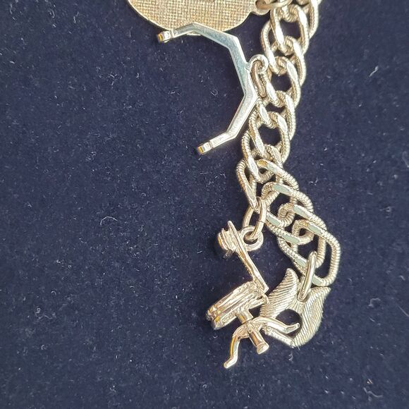 Monet Charm Bracelet, Texas, Holly Hobbie, Wells Sterling Masks, CAC Sterling - Picture 8 of 10